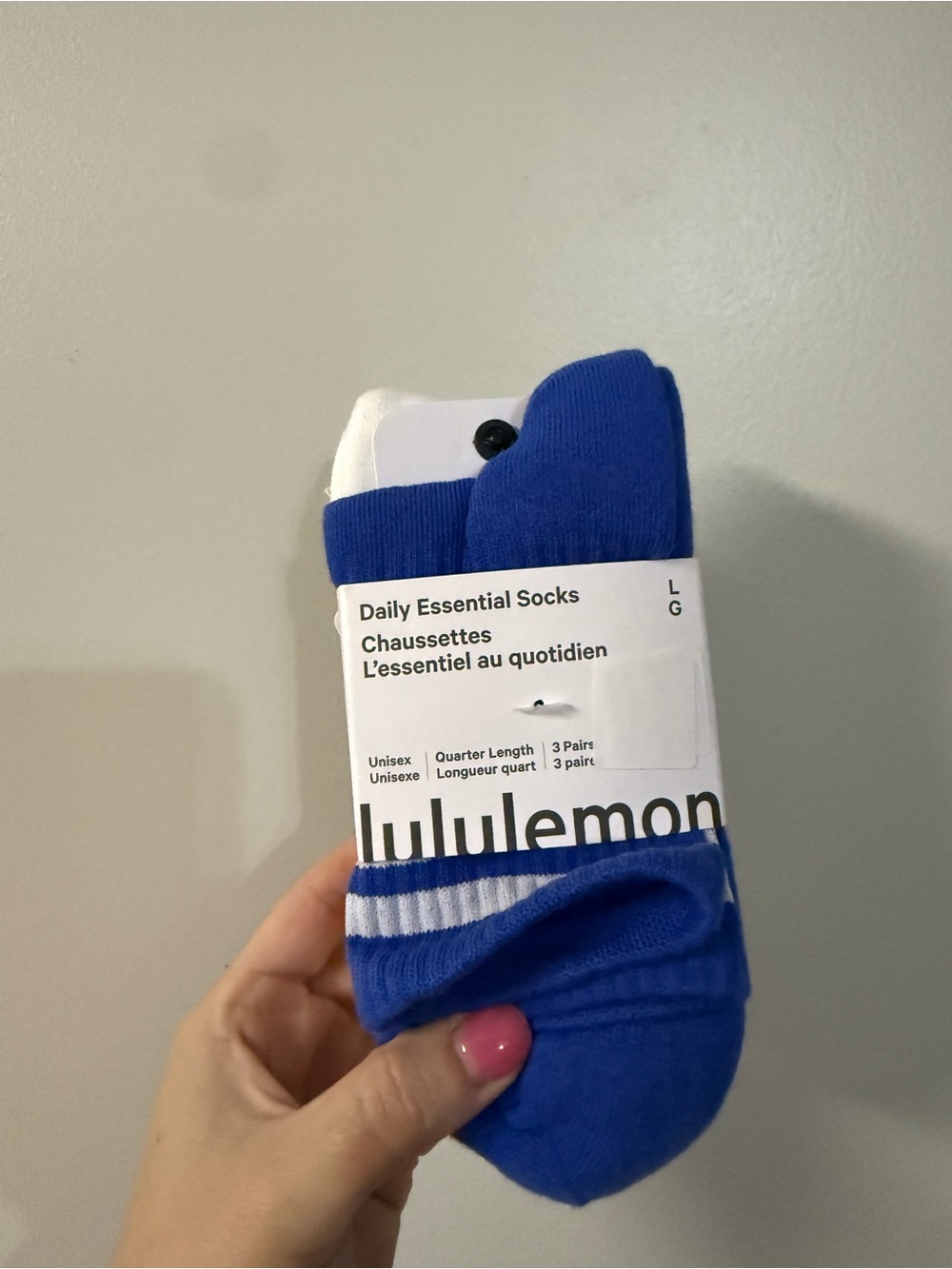 lululemon athletica Quarter-Length Athletic Socks – Royal Blue & White (3 Pack)